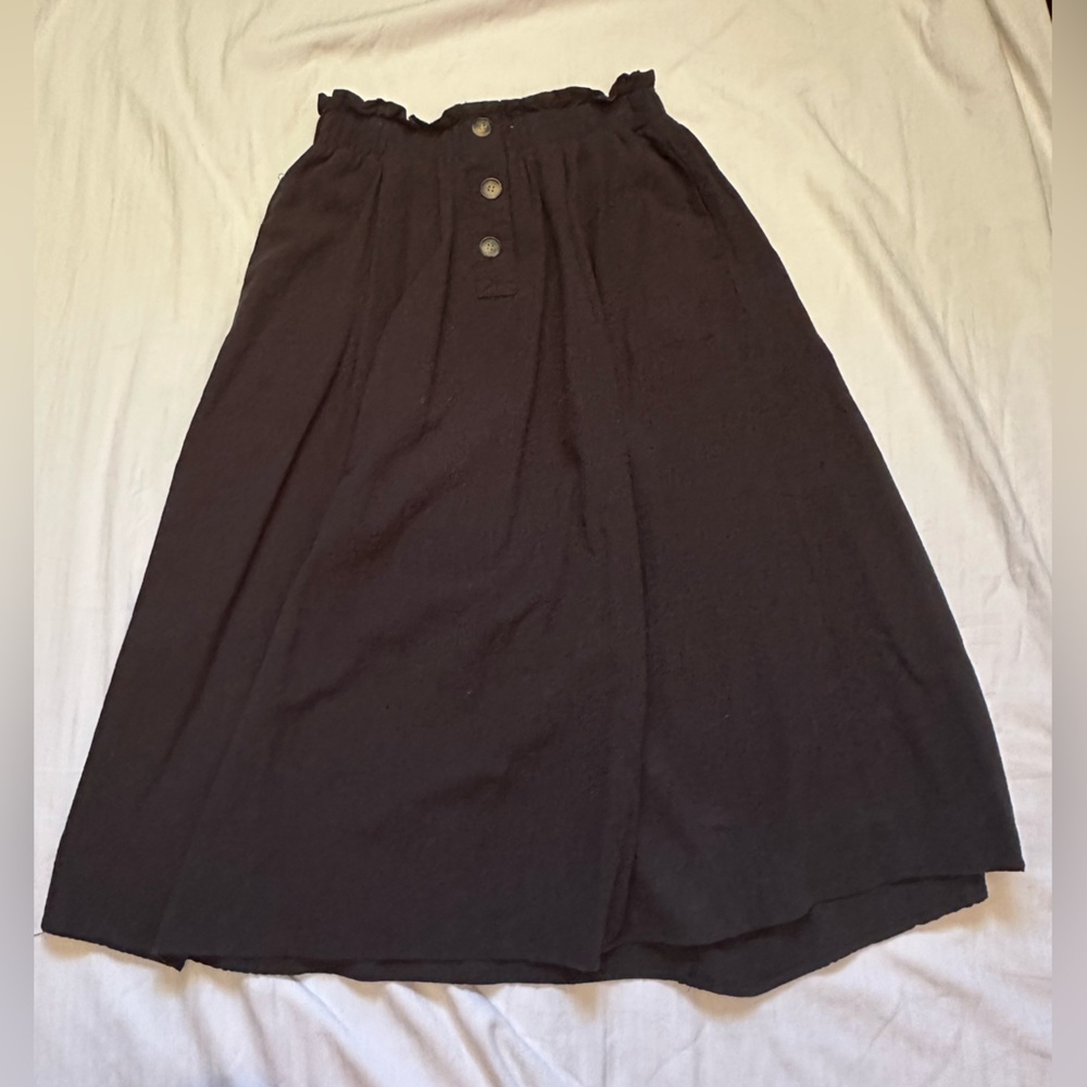 Elegant Black Button-Up Skirt